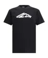 Dsquared2 Short Sleeve Cotton T-shirt With Bold Logo Print In Black