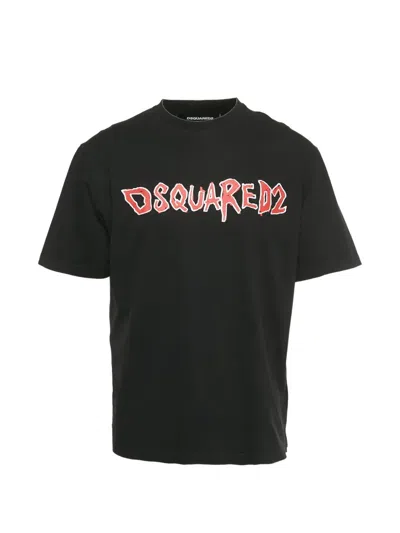 Pre-owned Dsquared2 Logo-print T-shirt In Black