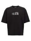 Dsquared2 Loose Fit Black Jersey T-shirt With Contrasting Logo In Black