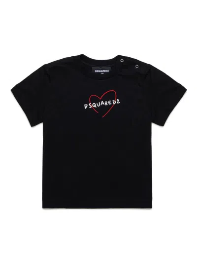Dsquared2 Babies' Logo-print T-shirt In Black