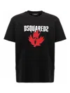 Dsquared2 Black Crewneck T-shirt Witrh Screaming Maple In Black