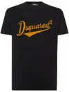 Dsquared2 Mens Black Velvet-logo Short-sleeve Cotton-jersey T-shirt