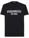 Dsquared2 Black Crewneck T-shirt With Logo Lettering On The Front In Black