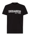 Dsquared2 Football Black T-shirt With Shoulder Pads And Lettering Logo Print On The Front In Cotton And Viscos In Black