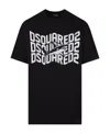 Dsquared2 Shark Motif Logo Print T-shirt In Black