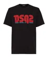 Dsquared2 Regular Fit Logo Cotton T-shirt In Black
