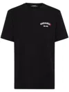 Dsquared2 Black Crew-neck T-shirt With Logo On The Front In Cotton Man