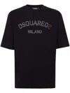 Dsquared2 Black Cotton T-shirt With Print In Black
