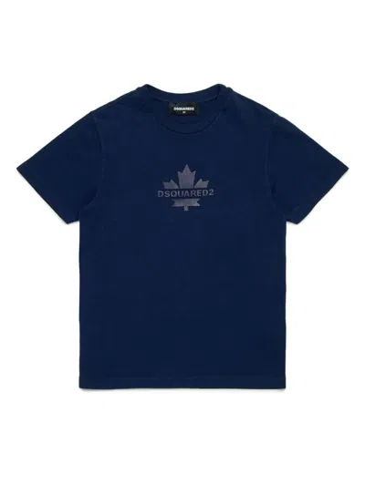 Dsquared2 Kids' Logo-print T-shirt In Blue