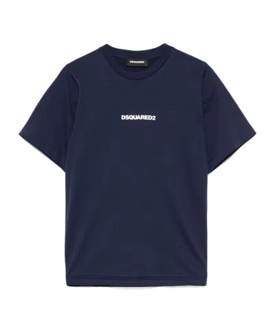 Dsquared2 Kids' Logo-print T-shirt In Blue