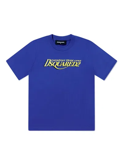 Dsquared2 Kids' Logo-print T-shirt In Blue
