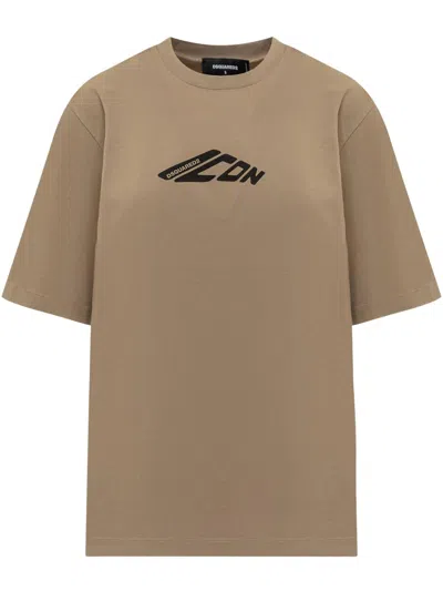 Dsquared2 Logo-print T-shirt In Braun