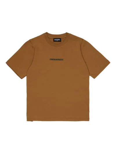 Dsquared2 Kids' Logo-print T-shirt In Brown