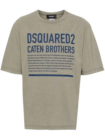 Dsquared2 Khaki Loose Fit T-shirt In 695 Military Green