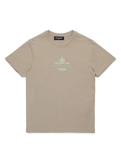 Dsquared2 Kids' Logo-print T-shirt In Neutrals
