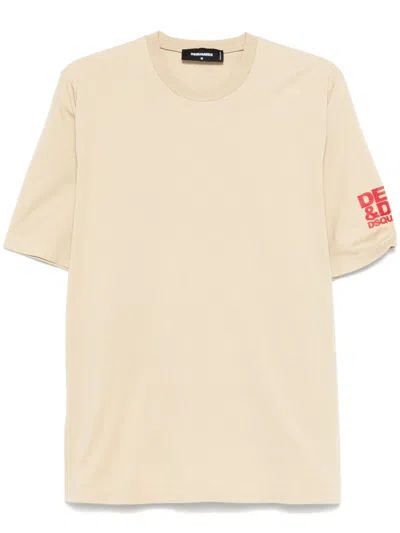 Dsquared2 Logo-print T-shirt In Neutrals
