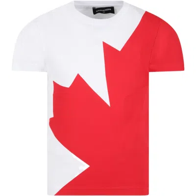 Dsquared2 Kids' Logo-print T-shirt In Red