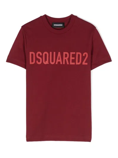 Dsquared2 Kids' Logo-print T-shirt In Red