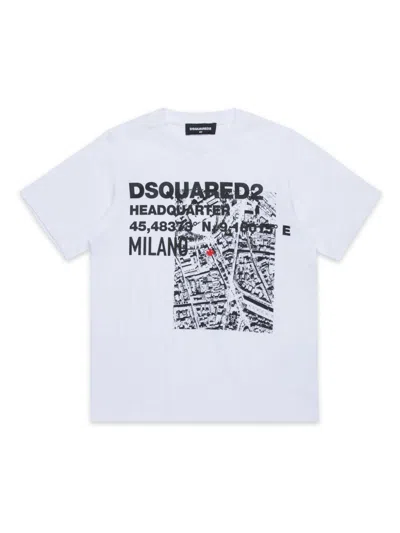 Dsquared2 Kids' Logo-print T-shirt In White