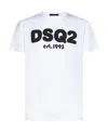 Dsquared2 Crew Neck Cool Fit T-shirt With Printed Logo In White