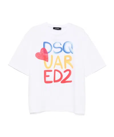 DSQUARED2 DSQUARED2 SUMMER LOVERS LOGO PRINTED LOOSE FIT T-SHIRT