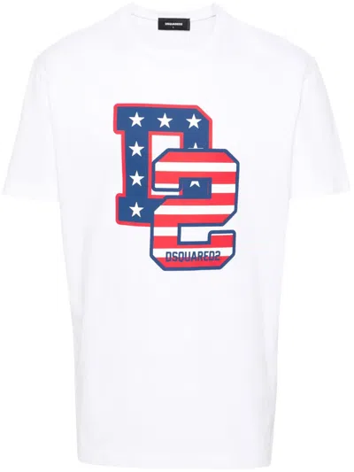 Dsquared2 Cotton Jersey Crew Neck T-shirt In White