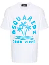 Dsquared2 Graphic Print Relaxed Fit Crew Neck T-shirt In White