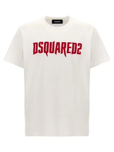Dsquared2 Logo Print T-shirt White In Neutral
