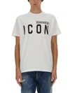 Dsquared2 White Crewneck T-shirt With Maxi Logo Print On The Front In Cotton Man In White