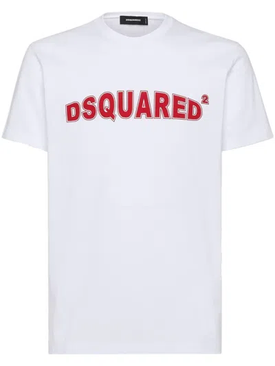 Dsquared2 White Cotton Cool Fit T-shirt In Silver