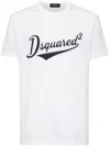 Dsquared2 White T-shirt With Logo Print On The Front In Cotton Man In White