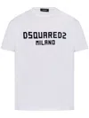 Dsquared2 White Crewneck T-shirt With Logo Lettering On The Front In White