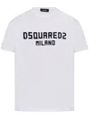 Dsquared2 White Crewneck T-shirt With Logo Lettering On The Front In White
