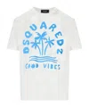 Dsquared2 Graphic Print Relaxed Fit Crew Neck T-shirt In White
