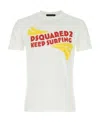 Dsquared2 Keep Surfing Cotton T-shirt In White