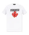 Dsquared2 White Crewneck T-shirt Witrh Screaming Maple In White