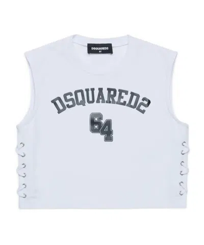 Dsquared2 Kids' Logo-print Tank Top In White