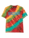 Dsquared2 Tie Dye Cotton Jersey T-shirt In Rot