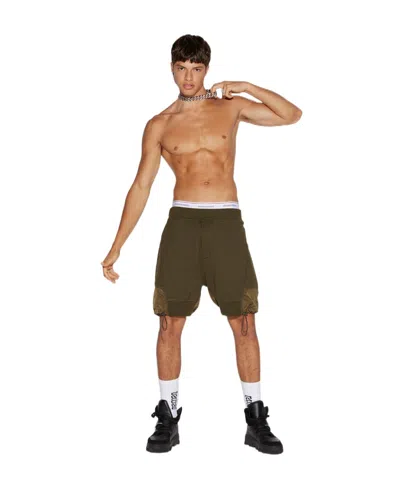 Dsquared2 Logo-print Toggle Detail Shorts In Green
