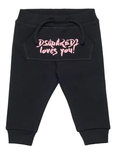 Dsquared2 Babies' Logo-print Track Pants In Blue