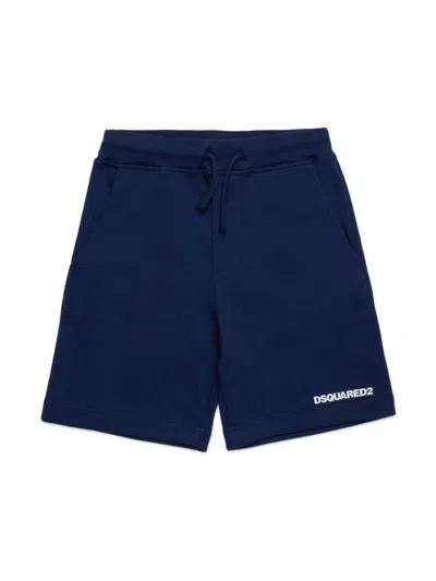 Dsquared2 Kids' Logo-print Track Shorts In 蓝色