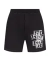 Dsquared2 Black Bermuda Shorts With Icon Logo Print In Cotton Man In Black