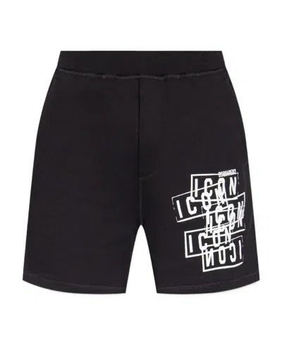 DSQUARED2 DSQUARED2 ICON PRINTED ELASTIC WAIST SHORTS