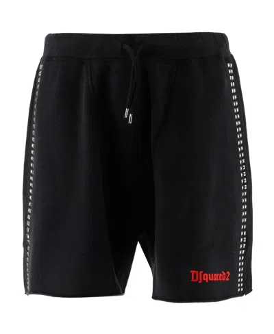 Dsquared2 Logo-print Track Shorts In Black