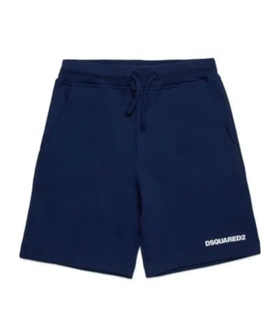 Dsquared2 Logo-print Track Shorts In Blue