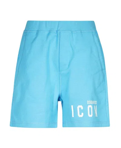 Dsquared2 Logo-print Track Shorts In Blue