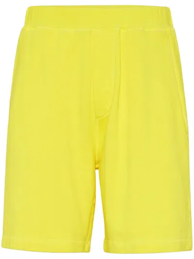 Dsquared2 Logo-print Track Shorts In Yellow
