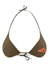 Dsquared2 Logo-print Triangle Bikini Bra In Green