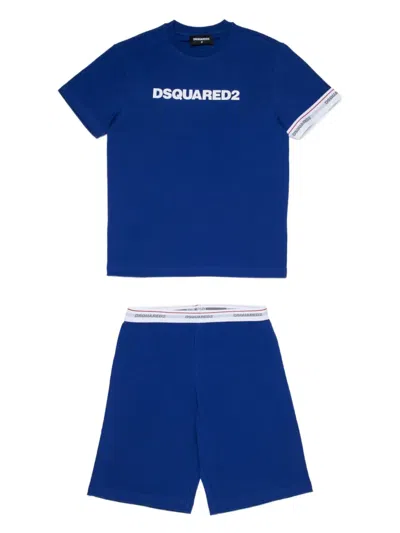 Dsquared2 Kids' Logo-print Underwear (set Of Two) In Blue