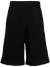 Dsquared2 Logo-print Waffle-knit Shorts In Black